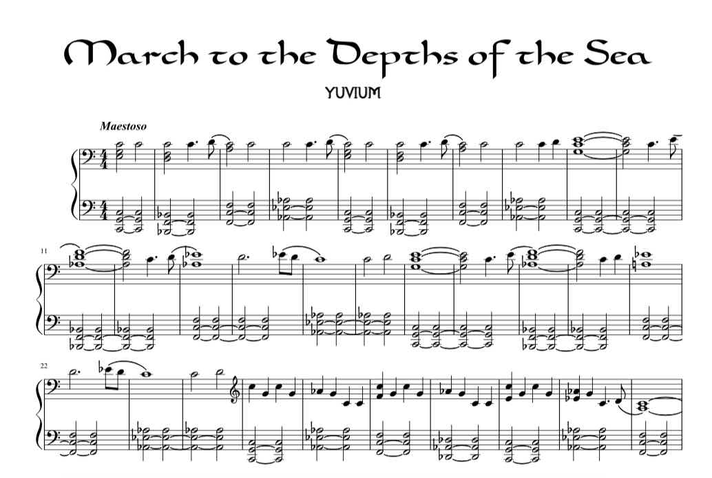 March to the Depths of the Sea - Yuvium Sheet Music