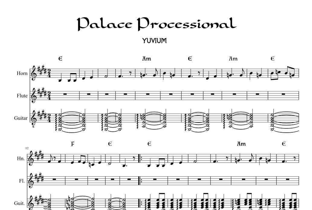 Palace Processional - Yuvium Sheet Music